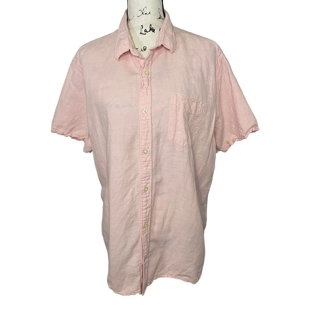 Gap light pink linen & cotton blend‎ button down, Size XL